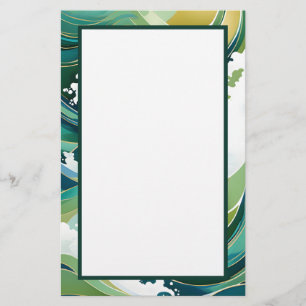 Green und Gold Waves Briefpapier