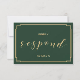 Green und Gold Wedding Rsvp