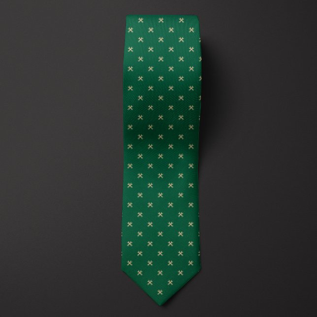 Green und Gold Wrench-Muster Krawatte (Von Creator hochgeladen)