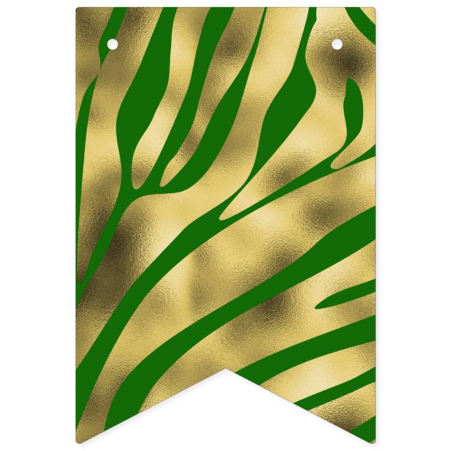 Green und Gold Zebra Wimpelkette (Erste Fahne)