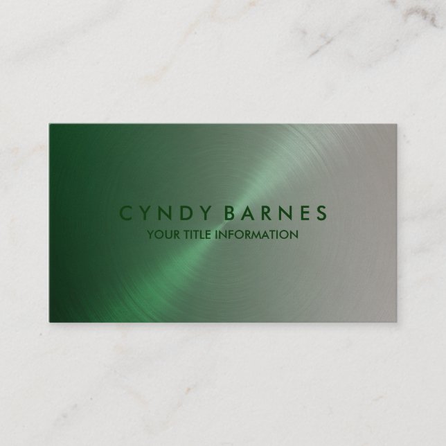 Green und Grey Sheen Business Card Visitenkarte (Vorderseite)
