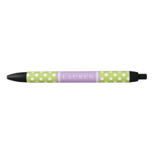 Green und Lavender Polka Dots Muster Kugelschreiber