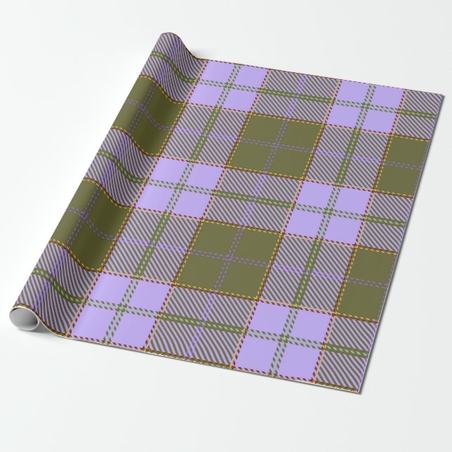 Green und Lila Tartan Kariert schottisch, nahtlos  Geschenkpapier (Ungerollt)