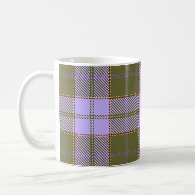 Green und Lila Tartan Kariert schottisch, nahtlos  Kaffeetasse (Links)
