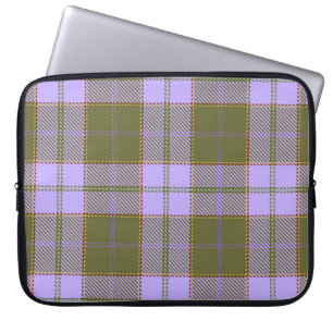 Green und Lila Tartan Kariert schottisch, nahtlos  Laptopschutzhülle