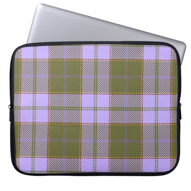 Green und Lila Tartan Kariert schottisch, nahtlos  Laptopschutzhülle (Vorderseite)