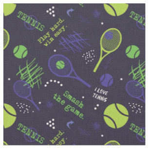 💚 Green und 💜 lila Tennismuster Stoff