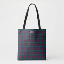 Green und Maroon Kariert Lindsay Tartan Monogram