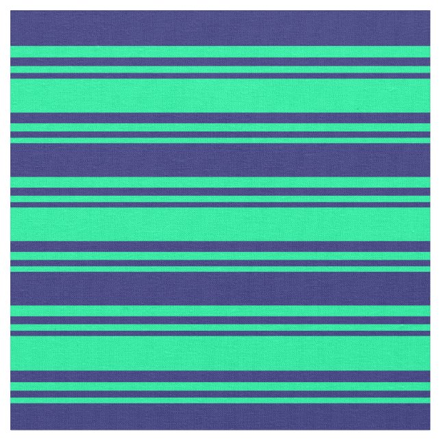 Green und Midnight Blue Lines Stoff (Nahaufnahme)