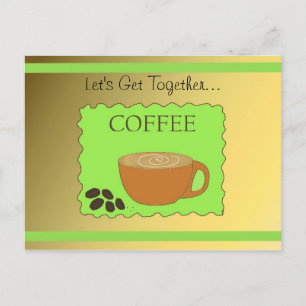 Green und Mocha Coffee Design Postkarte