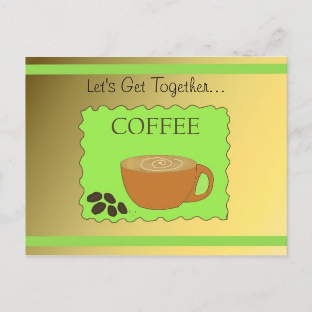 Green und Mocha Coffee Design Postkarte (Vorderseite)