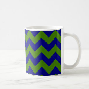 Green und Navy Blue Zigzag Kaffeetasse