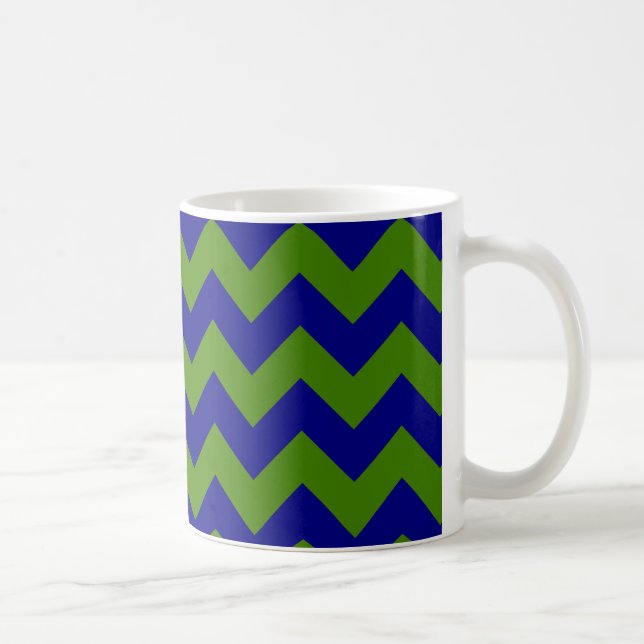 Green und Navy Blue Zigzag Kaffeetasse (Rechts)