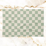 Green und Off White Checkerboard Geschirrtuch<br><div class="desc">Green und Off White Checkerboard</div>