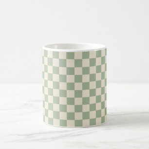 Green und Off White Checkerboard Kaffeetasse