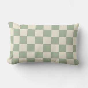 Green und Off White Checkerboard Lendenkissen