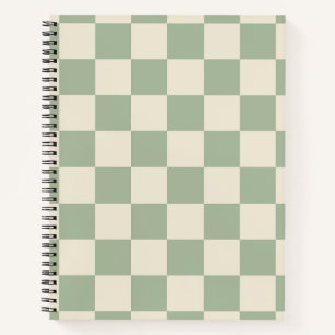 Green und Off White Checkerboard Notizbuch