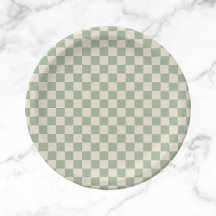 Green und Off White Checkerboard