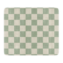 Green und Off White Checkerboard Schneidebrett