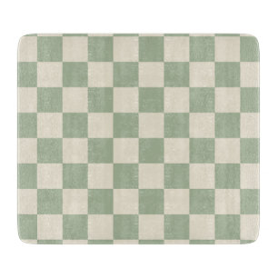 Green und Off White Checkerboard Schneidebrett