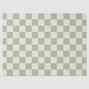 Green und Off White Checkerboard Seidenpapier