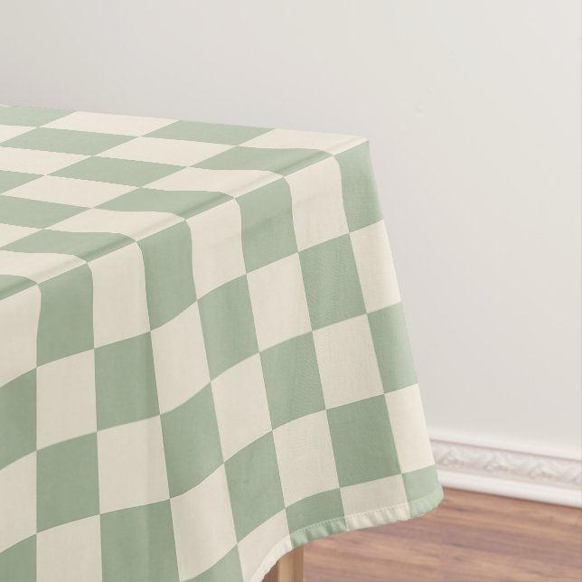 Green und Off White Checkerboard Tischdecke (Beispiel)