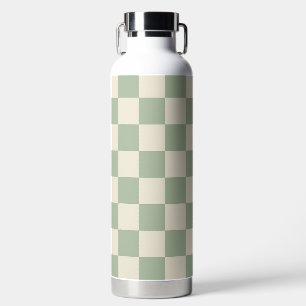 Green und Off White Checkerboard Trinkflasche