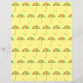 Green und Orange Umbrellas Baby Scrapbook Paper