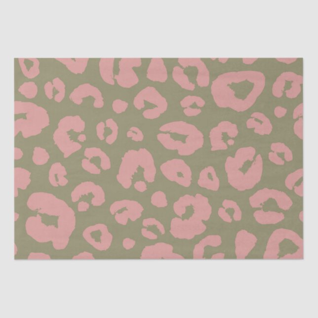 Green und Pink Leopard Muster Seidenpapier (Vorderseite)
