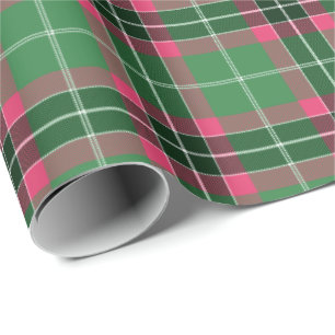 Green und Pink Tartan Geschenkpapier