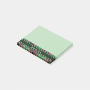 Green und Pink Tartan Post-it Klebezettel
