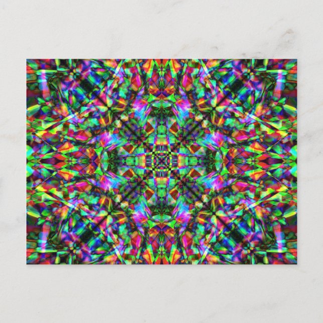 Green und Rainbow Mandala Pattern Postkarte (Vorderseite)