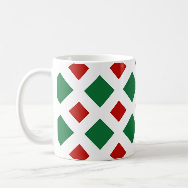 Green und Red Diamonds auf White Kaffeetasse (Links)