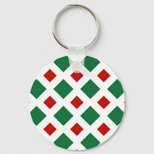 Green und Red Diamonds auf White Schlüsselanhänger