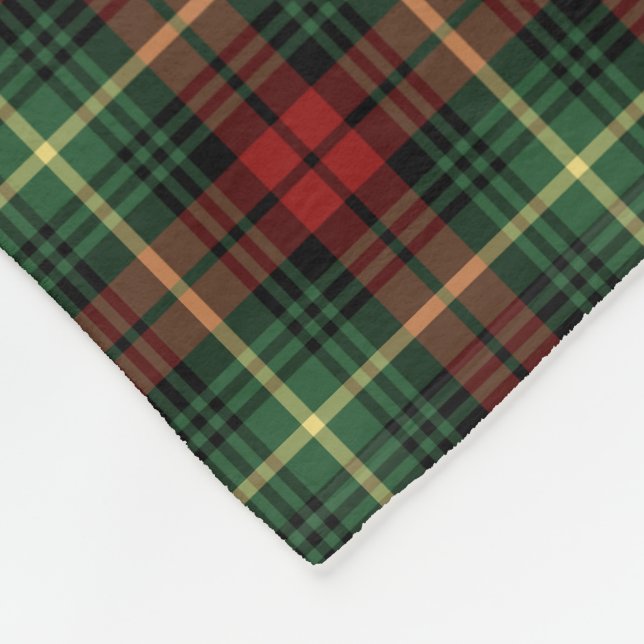 Green und Red Martin Clan Tartan Fleecedecke (Ecke)
