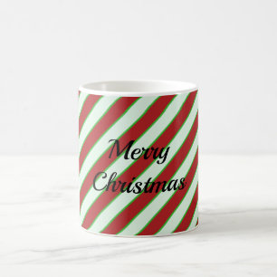 Green und Red Pinstripe Muster Tasse