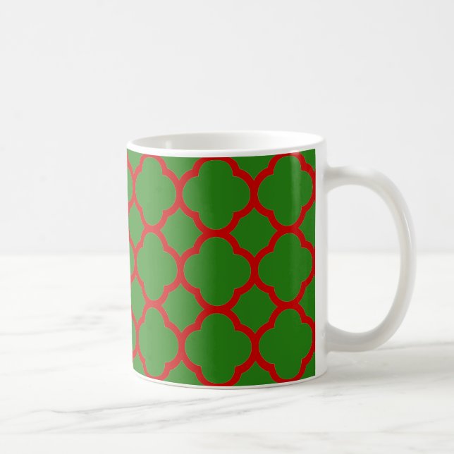 Green und Red Quatrefoil Muster Tasse (Rechts)