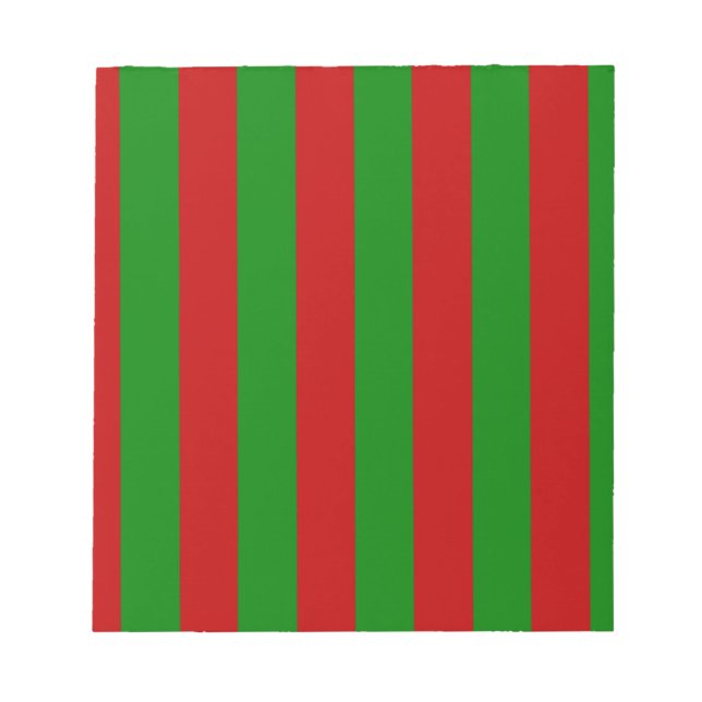 Green und Red Stripes Toksie Turbie Notizblock (Vorderseite)