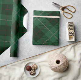 Green und Red Tartan Karierte Weihnachten Geschenkpapier