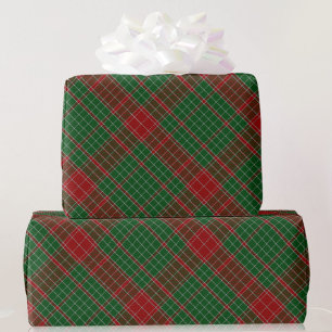 Green und Red Tartan Kariertes Weihnachtsgeschenk Geschenkpapier