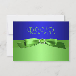 Green und Royal Blue Repcard RSVP Karte