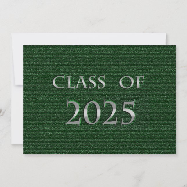 Green und Silver Class of 2025 Card Einladung (Vorderseite)