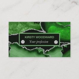 Green und Silver Glitzer Agate Visitenkarte