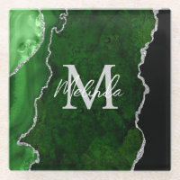 Green und Silver Marble Agate