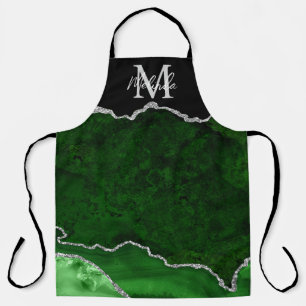 Green und Silver Marble Agate Schürze