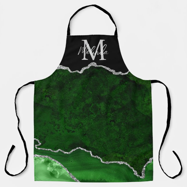 Green und Silver Marble Agate Schürze (Vorderseite)