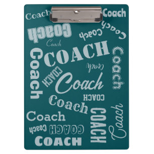 Green und Silver Personalisiert Coach Geschenkname Klemmbrett