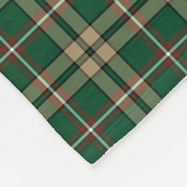 Green und Tan Kariert O'Neill Tartan Fleecedecke (Ecke)