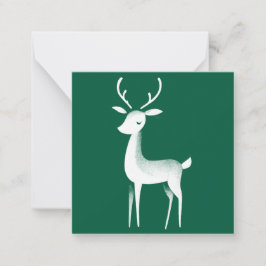 Green und weiß Rentier Mini Weihnachtskarte Mitteilungskarte