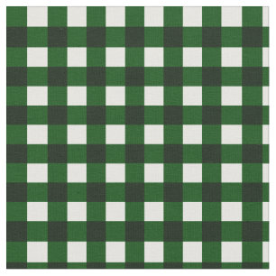 Green und White Buffalo Gingham Kariertes Muster Stoff